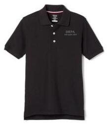 Solid Black Collared Polo Top